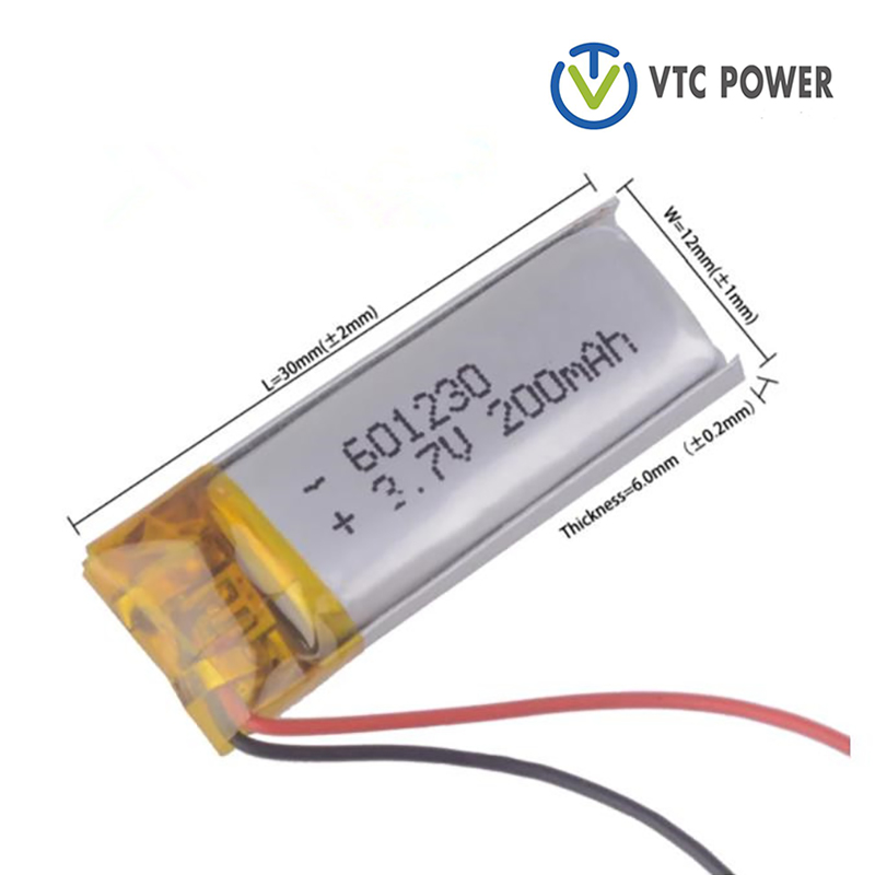 601230 200mAh 3.7V litium polimer təkrar doldurulan batareya Bluetooth qulaqlıq üçün siçan bilərzik bilək smart saatı