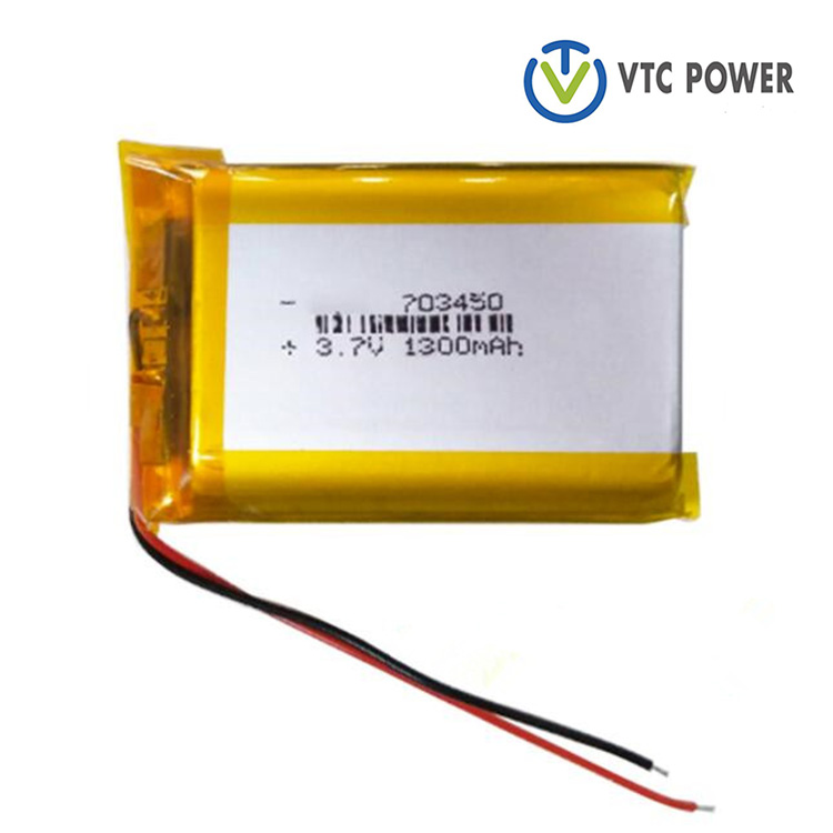 703450 1300mAh 3.7V litium polimer təkrar doldurulan batareya LED işıq Power Bank üçün